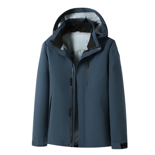 Manteau à capuche amovible pour homme avec col montant