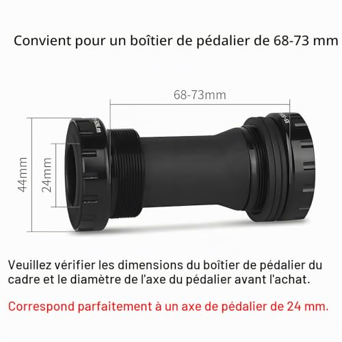 kefeimumu Boîtier de pédalier pour vélo, boîtier de pédalier fileté BSA 68-73 mm pour vélo de Montagne et de Route, Ensemble de boîtiers de pédalier avec roulements (Vert) – vue 4