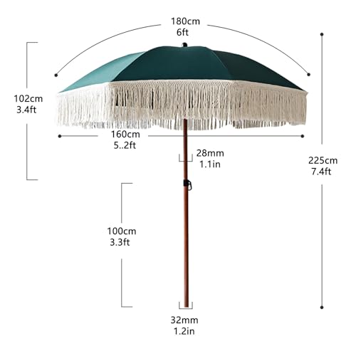 Parasol de plage réglable 180 cm pour bloquer le soleil sur le balcon - 3