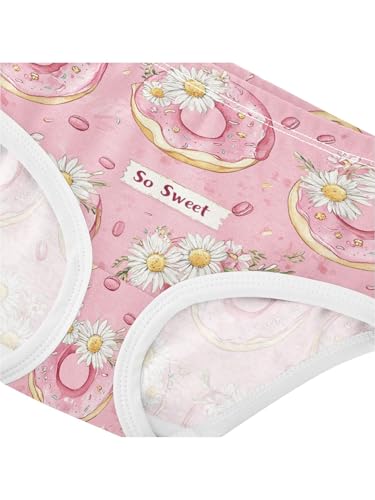 ZZKKO Flower Donuts Pink Girls Underwear Toddler Panties for Girls Comfort Brief Size 2-8T4