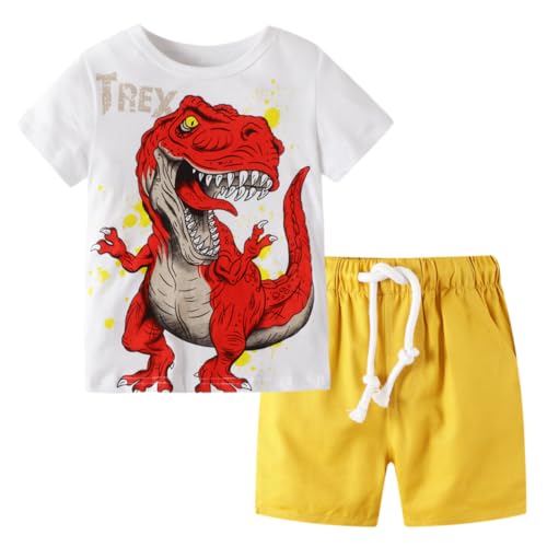 Image of Toddler Boy Clothes Kids Summer Cotton Outfits Shirt Short Sets Size 2-7
