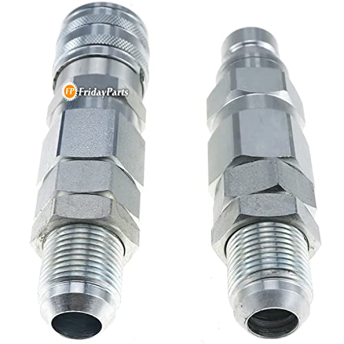 Image of FridayParts #12 JIC Flat Face Hydraulic Quick Connect Coupler | Compatible for Bobcat 7753 773 863 873 963