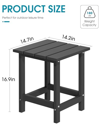 MUCHENGHY-Adirondack-Outdoor-Side-Table-147-Patio-Side-Table-Weather-Resistant-HDPE-Outdoor-End-Tables-for-Patio-Black MUCHENGHY Adirondack Outdoor Side Table 147 Patio Side Table Weather Resistant HDPE Outdoor End Tables for Patio Black