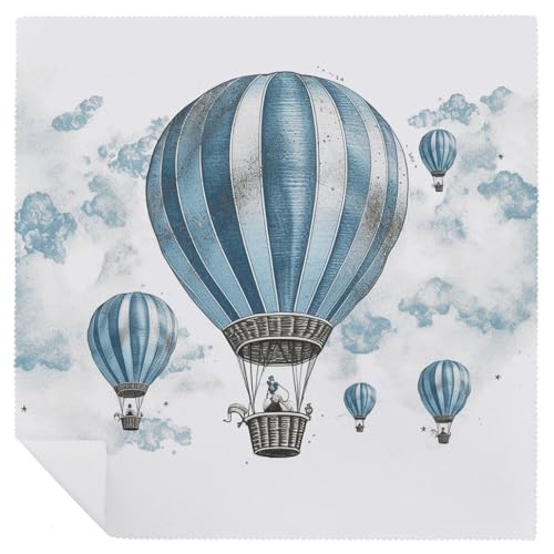 Servilletas de tela cuadradas azul diseño floral 18.7 x 18.7 in 4 pcs miniatura 6