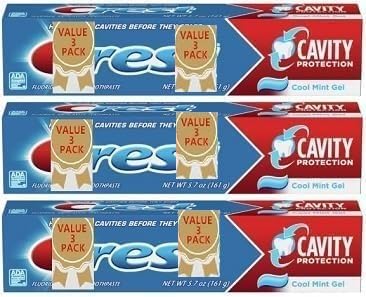 New Crests Cavity Protection Toothpaste Gel, Cool Mint, 5.7 oz, (3 Pack)