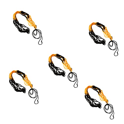 GALPADA 5pcs Wear-resistant Basketball Net Bag Multi-function Net Bag Sports Ball Carrier Ball Supply Outdoor Mesh