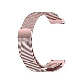 klassisch HPTQJ Metallband, Edelstahl-Mesh-Metallschleife Mit Magnetverriegelung Ersatzgetriebe Sportband (Color : Rose pink, Size : 20mm)