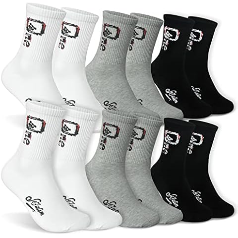 sefulim Athletic Socks ，6 Pair Pack Socks Cushioned Athletic Sports Crew Socks for Men & Women (Skull One) Cover