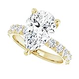 14K Gold 3.0 CT Pear Cut VVS1 Colorless Moissanite Engagement Rings for Women Bridal Set Handmade Diamond Wedding Rings for Gift (Yellow)