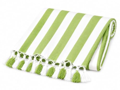 Image of Striped Bhagalpuri Chadar | Soft Cotton Single Layer Chadar for Summer | Odhne Wali Chadar for All Season Use Blanket (Green)