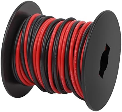 16AWG 1.3mm² Silicone Electrical Wire 2 Cord Extension Cable [Black 10m Red 10m]Oxygen Free Stranded Tinned Copper Wire 16 Gauge Hookup Wires kit Copper Wire Hookup Model Lead Wire