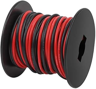 16AWG 1.3mm² Silicone Electrical Wire 2 Cord Extension Cable [Black 10m Red 10m]Oxygen Free Stranded Tinned Copper Wire 16 Gauge Hookup Wires kit Copper Wire Hookup Model Lead Wire