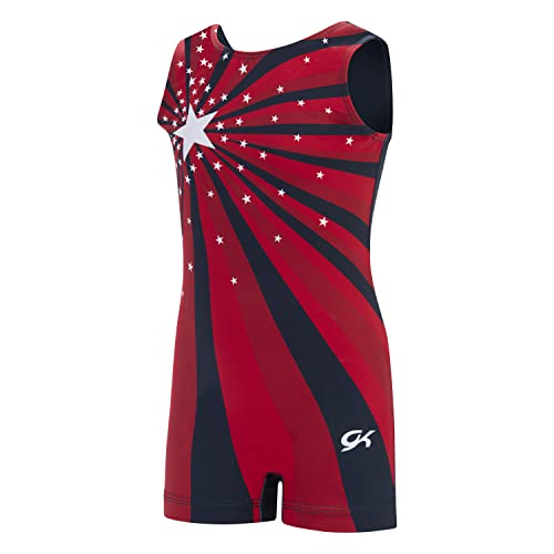 Gk Stars Biketard For Girls | Dance & Gymnastics (Child Medium, Patriotic Stars) #TOP15