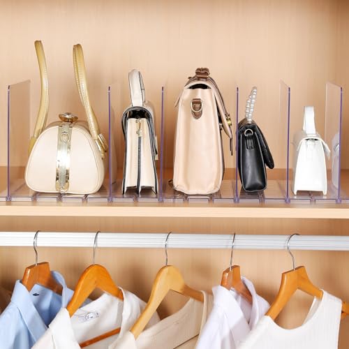 Fangoo Organizador de bolsa ajustável de 8 camadas para divisórias de prateleira de armário para qua