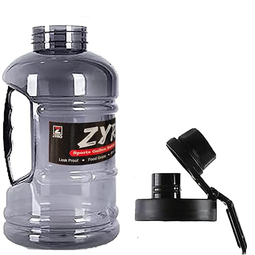 Image of Zyro Pack of 2, Gallon Water Bottle 1.5L with Mixer Ball & Strainer | BPA-Free, 100% Leak-Proof Gym, Office, Travel, Sports & Running Bottle Large Capacity Sipper for Men & Women Black Combo