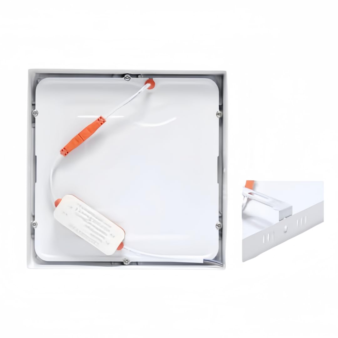 ONSSI Plafón de Techo LED 12W 1200lm,Cuadrado 165x165mm,Blanco Neutro 4000k Superficie Marco Blanco Panel LED Lámpara de Techo (Pack 5)