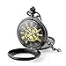 Produktbild Taschenuhr Herren, Vintage Double Open Flap Flip Hohle mechanische Uhr, als Vatertag/Jubiläum/Weihnachten / 520 Valentinstag (Color : A)