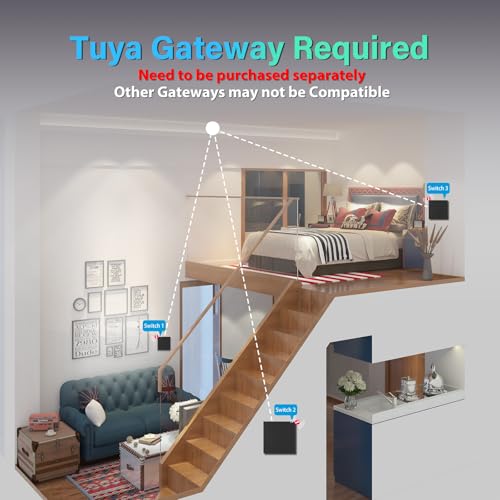 BSEED Zigbee Lichtschalter, Smart Lichtschalter 2 Fach 2 Wege arbeitet mit Amazon Alexa/Google Home/Tuya/Smart Life, Schwarz, 2 pack (Erforderlich NeutralDraht & Zigbee-Gateway)