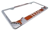 Premium All Metal NCAA UT Longhorns Alumni License Plate Frame w/Dual Texas Longhorns 3D Logos (Texas)