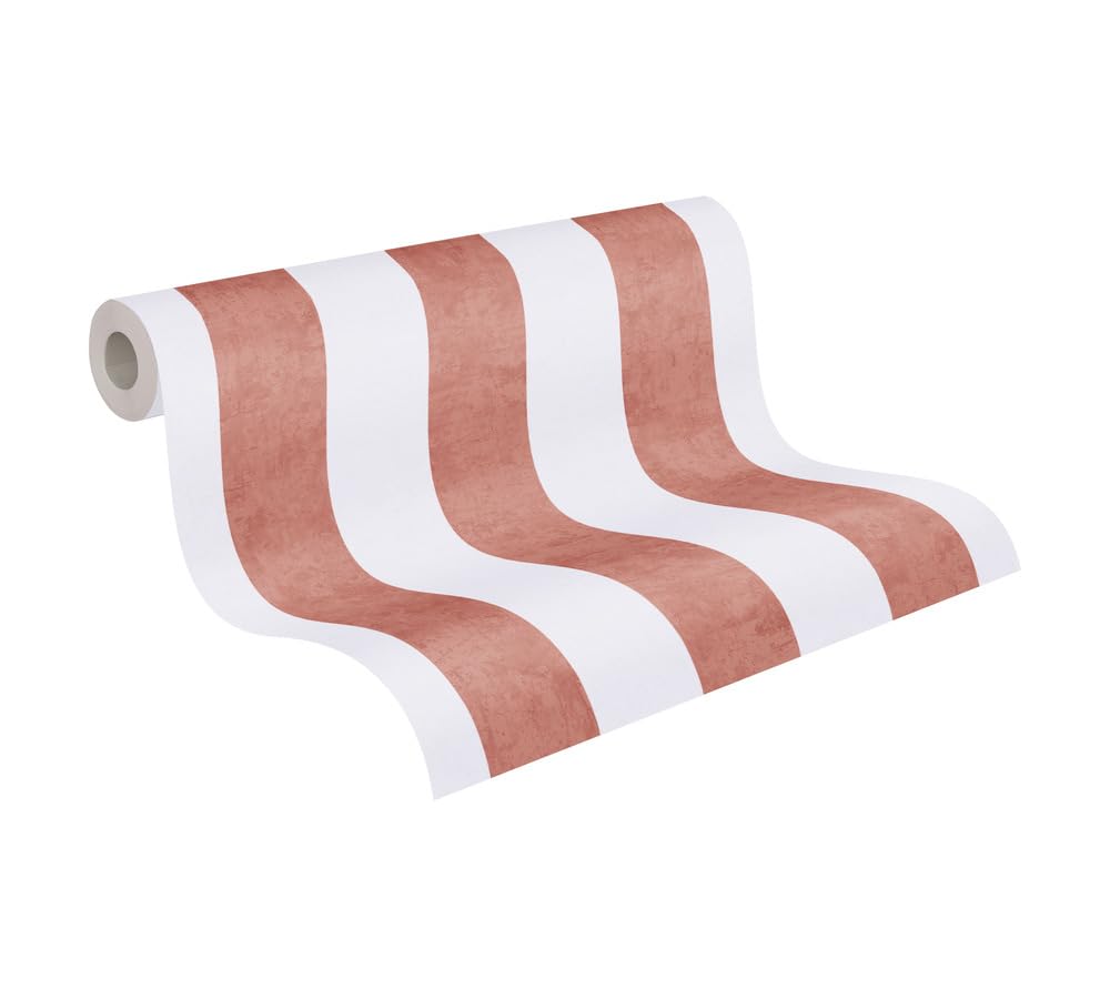 A.S. Création Lilly & Luis Non-Woven Wallpaper with Stripes in Cream, red – 10,05 x 0,53 m Wallpaper for Kids – 770786