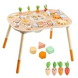 Baby Activity Table, Wooden Montessori Toys Kids Activity Table, Sensory Table for Toddlers, Toddler Busy Table with Shape Sorter and Sensory Games for 1 2 3 Years, for Children's Day, Birthday