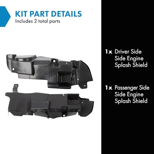 Image of TRQ Engine Splash Shield Driver & Passenger Side Compatible with 2008-2012 Chevrolet Malibu GM1228122 GM1228123