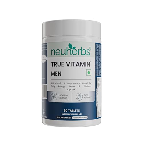 Image of Neuherbs Multivitamin Tablets for Men 60 Count |True Vitamin Men Multivitamin with Ginseng, Vitamin C, B12, D, Magnesium,Iron & Zinc | Supports Sports Performance,Energy, Immunity, Stamina & Heart Health