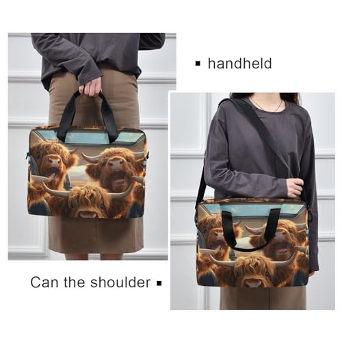 Maletín para portátil con estampado Highland Cow 13-15.6" miniatura 2