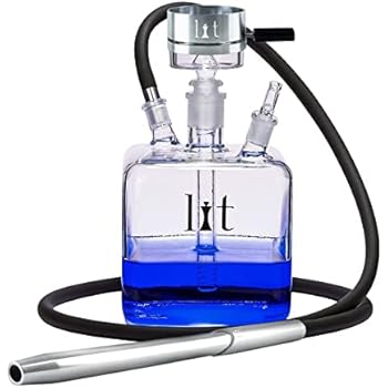 Hookah Pipe VooV Lit Cube All Glass Hookah Set (Clear Glass)