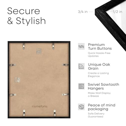 Image of Homeforia 14x20 Double Diploma Frame, High End Oak 14 x 20 Black Wood Certificate Frames with Mat for Two 8.5x11 Diplomas, 20x14 Wooden Dual Award Graduation Frames, Tempered Glass, Wall Kit, Set of 3