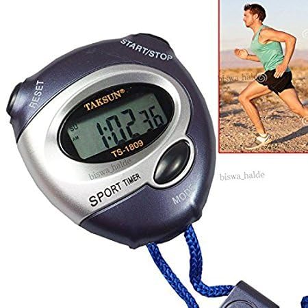 Napp Mall Digital Stopwatch Timer 1/100s LCD Digital Stopwatch with Alarm Clock, Time Display, Press Button Control Stopwatch for Coaches, Teacher, Trainer Stopwatch Timer for Kids and Adults 1