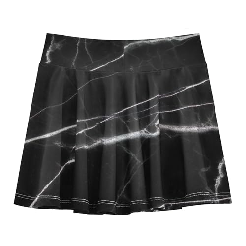 Joisal Black Marble Athletic Shorts for Girls Skorts Tennis Skirts Kids 2 in 1 School 3t2