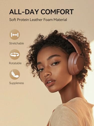 Image of 1MORE SonoFlow-Pro Noise Cancelling Headphones - HQ51 Over Ear Bluetooth Headphones with LDAC for Hi-Res Wireless Audio,100H Playtime, Bluetooth 5.4, QuietMax ANC, Comfortable Fit (Mocha Brown)