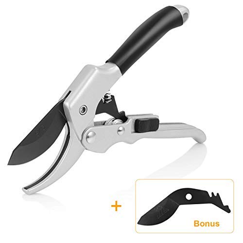 IILIUXE Pruning Shears,Premium Garden Shears with SK-5 Sharp Rust Proof Steel Blade,Great Cutting Power Than Conventional Garden Tree Clippers
