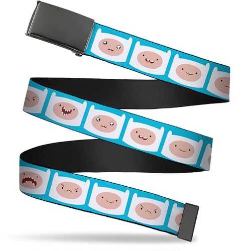 Buckle-Down Cartoon Network Belt, Flip Web Belt, Adventure Time Finn Expressions Blue