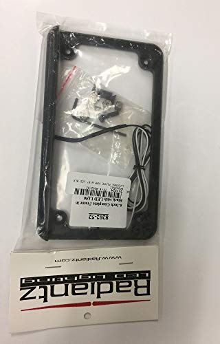 Radiantz Motorcycle License Plate Frame - 6in. LED Illuminator - Black 8202-52