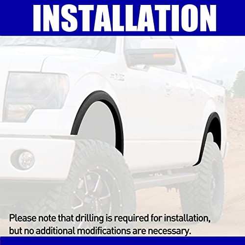 Kintop Fender Flares Compatible With 2009-2014 Ford F150 Styleside Abs F150 Wheel Fender Flares Set 4Pcs Paintable Textured Matte Black（Not Fit Platinum Or Raptor Models） #TOP5