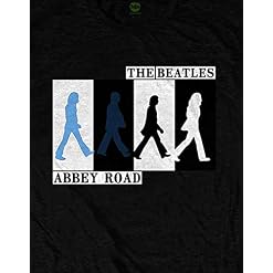 The Beatles T Shirt Abbey Road Colours Crossing Band Logo Officiel Homme Noir - Les Beatles, Paul McCartney, John Lennon, RIngo Starr, George Harrison The Beatles T Shirt Abbey Road Colours Crossing Band Logo Officiel Homme Noir – Image 3