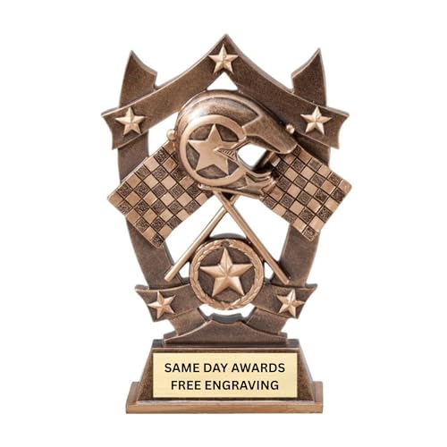 Same Day Awards Star Racing Trophy with Free Engraving 6.25
