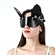 Moinha Sex SM Leder Augenbinde Augenmaske mit Nieten Sexy Blindfold Ledermaske Katzenmaske BDSM Fuchs Masken Erotik Halbgesichts Maske für Damen Sexmaske Extreme Fetisch Bondage Sexspielzeug