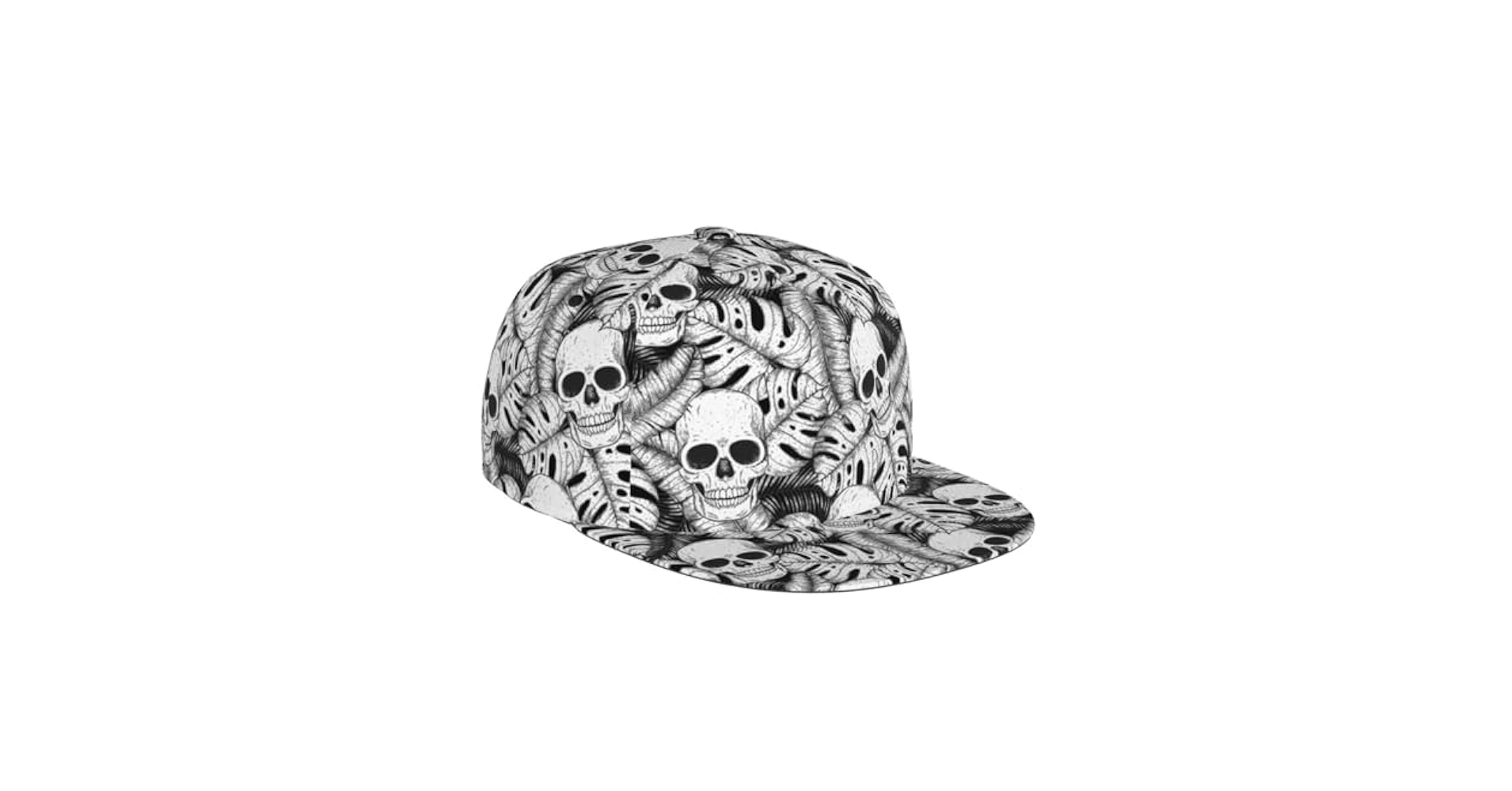 VOSERY Snapback Hats for Men - Skull and Palm Leaves (2