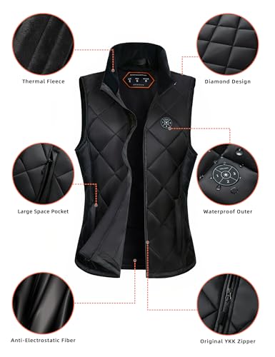 ELTENA Women's Heated Vest with 12000mAh Battery