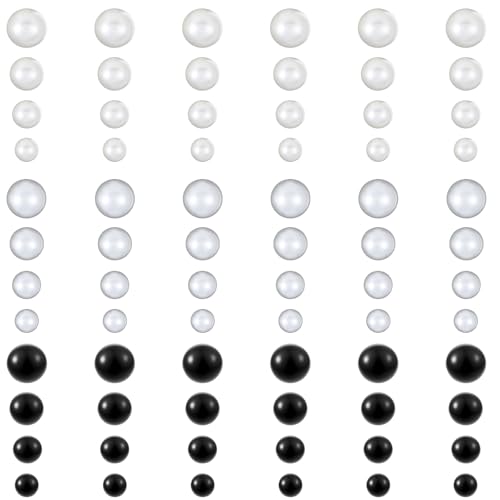 Lot de 72 boucles d'oreilles en perles pour femme, 3 couleurs, 4 tailles mélangées, boucles d'oreilles à tige rondes pour femme