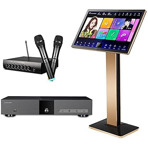 2024 New Type HUASEN 音王 KV-V5 Max Karaoke Player,with Wireless Mic,22'' Capacitive Touch Screen Free Cloud Download Function,Professional Karaoke System Fit for Home Party KTV DJ Bar Cover