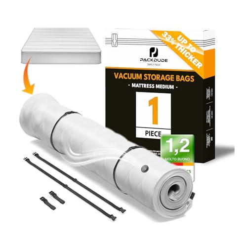 PACKDUDE Sacco Sottovuoto Materasso Matrimoniale per Materassi fino a 200x160cm (Dim. della Sacchetto: 240x200cm) I Sacco Materasso Matrimoniale in Schiuma, Gel e Lattice I Mattress Vacuum Bag