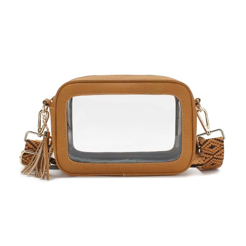 Image of LOXOMU Clear Crossbody Bag Stadium Approved - Waterproof Clear Purses for Women Stadium Bag with Adjustable Guitar Strap
