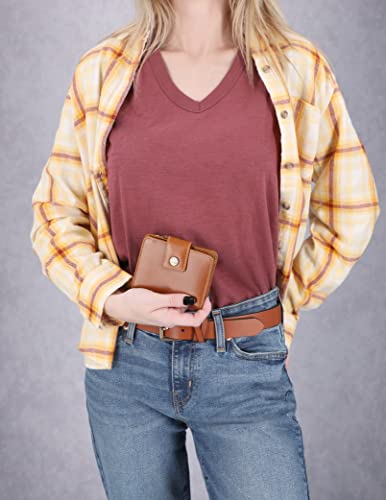 Timberland Women's Leather Rfid Small Indexer Wallet Billfold, Cognac, One Size2