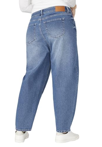 ELOQUII Women's Plus Size The Barrel Leg Jean2
