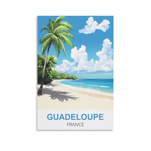 JYICUNCHO Impression sur toile vintage Guadeloupe France 30 x 45 cm