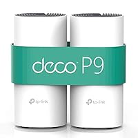 TP-Link Deco P9 Hybrid Wifi Mesh con Powerline - Wifi Ac1300 + Powerline Av1000 - Adatto per Edifici Storici con Muri Spessi - Pacchetto da 2 Unità Fino a 370 ㎡ - Compatibile Alexa
